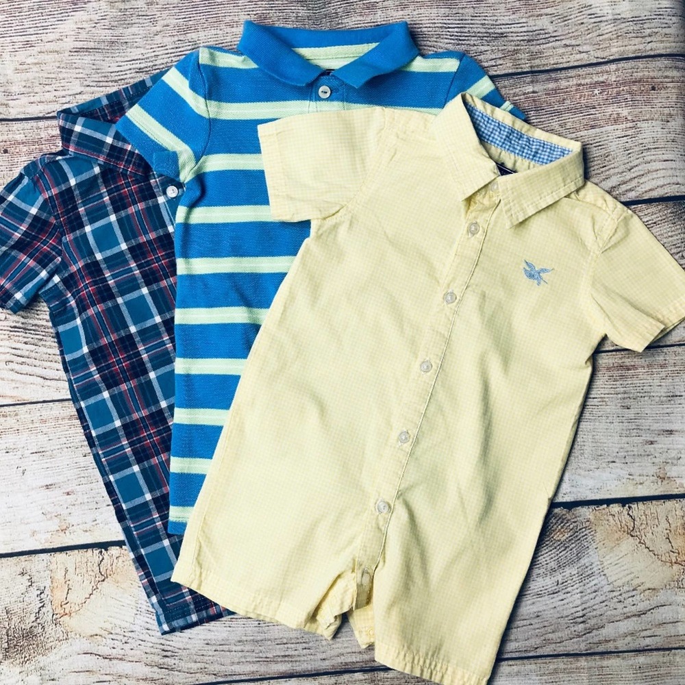 Set of 3 Baby Boy SS rompers by American Living